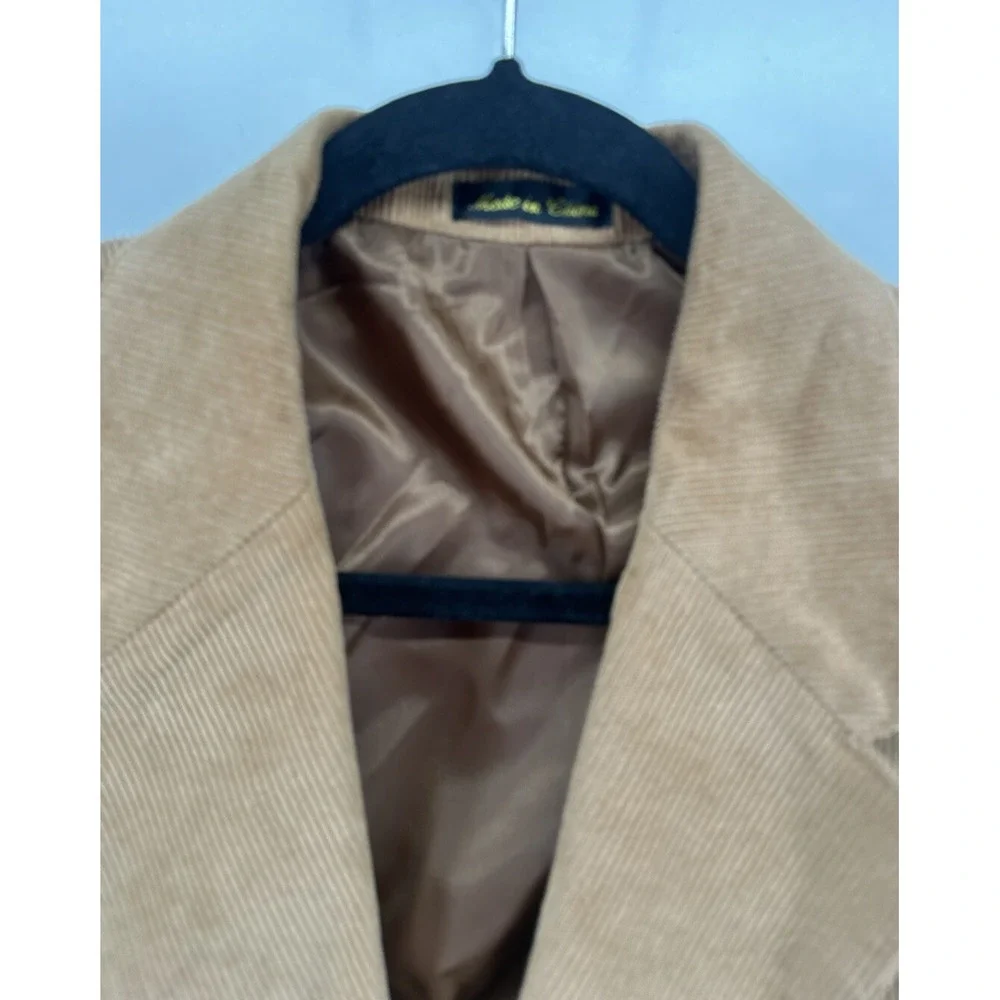 Circle S Dallas Texas Mens 44R Tan Corduroy Western Blazer Elbow Patches Yoke